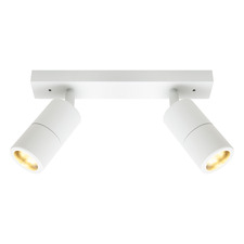 Stockholm White 2 Light Outdoor Rail Spotlight