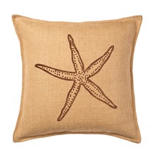 Eco-Accents Designs Starfish Burlap Pillow