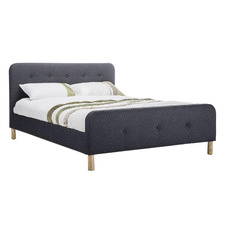 Dark Grey Zandra Fabric Bed Frame