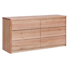 Monty Tasmanian Oak Wood 6 Drawer Chest