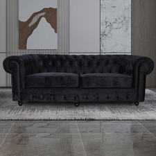 Cleo Button Tufted 3 Seater Velvet Sofa