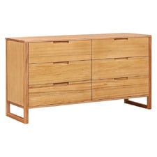 Zephyr Tasmanian Oak Wood 6 Drawer Chest