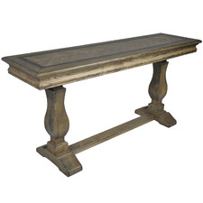 Dark Timber Mosaic Oak Wood Console Table