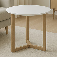 White Aura Round Lamp Table