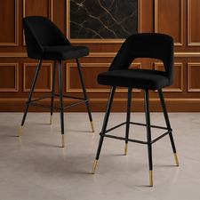 (Set of 2) 64cm Jacinta Velvet Barstools