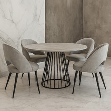 4 Seater Rigel Velvet Dining Table & Chair Set