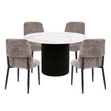 4 Seater Grey Gaia Dining Table & Chair Set
