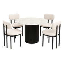 4 Seater Clara Sintered Stone Dining Table & Chair Set