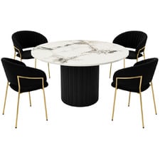 4 Seater Zarina Sintered Stone Dining Table & Chair Set
