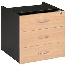 3 Drawer Desk‑Mounted Pedestal