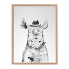 Remus Rhinoceros Framed Printed Wall Art