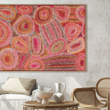 Red Ngapa Jukurrpa IV Framed Canvas Wall Art