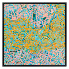 Mina Mina Jukurrpa VI Yellow Canvas Wall Art