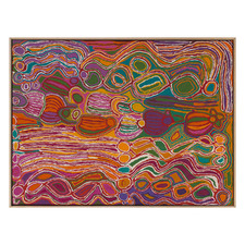 Mina Mina Jukurrpa VIII Pink Canvas Wall Art