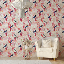 Moonlight Birds I Peel & Stick Wall Mural