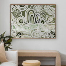 River Country Green Canvas Wall Art