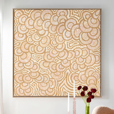 Mustard Lukarrara Jukurrpa Printed Wall Art