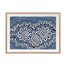 Dark Blue Small Gatherings Printed Wall Art