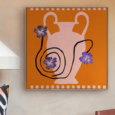 Orange Out of Vase Blooms IX Canvas Wall Art