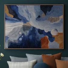 Indigo Current I Canvas Wall Art