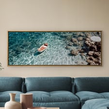Blue Anchor Framed Canvas Wall Art