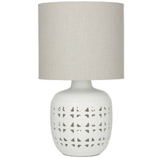 55cm White Fiesta Ceramic Table Lamp