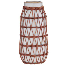 White Watego I Ceramic & Rattan Vessel