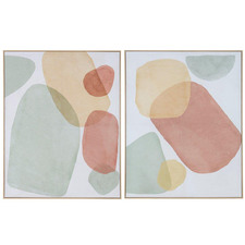 2 Piece Chameleon Framed Canvas Wall Art Set