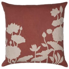 Coral Floral Laurel Cotton Cushions (Set of 2)