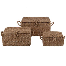 3 Piece Valetta Seagrass Storage Baskets Set
