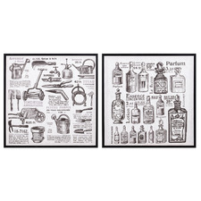 Apothecary Framed Canvas Wall Art Diptych