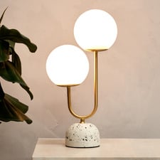 Tivoli Terrazzo Metal & Frosted Glass 2 Light Table Lamp