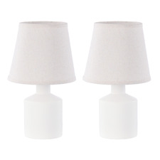 28cm Brewster Ceramic & Linen Table Lamps (Set of 2)