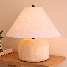 40cm Fuller Rubber Wood Table Lamp