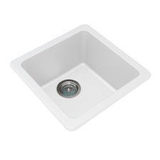 White Granite Kitchen & Laundry Single Sink Bowl
