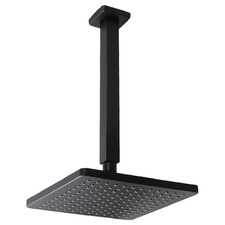 Eva Black 200mm Square Ceiling Shower Arm & Head