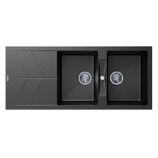 Carysil 1160mm Double Granite Composite Kitchen Sink with Drainer