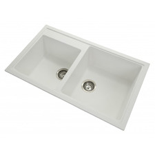 Carysil 860mm 1 & ¾ Black Granite Composite Kitchen Sink
