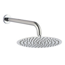 Euro 300mm Round Chrome Super-Slim Shower Arm & Head