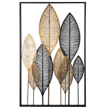 Black & Gold Leafy Iron Wall Accent