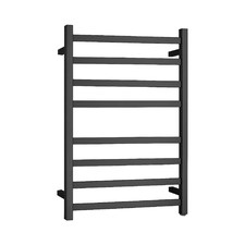 Square Matte Black Electric Heated Towel Rail
