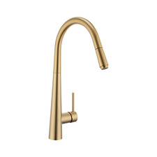 Brushed Yellow Gold Swivel Pull-Out Kitchen Mixer Tap