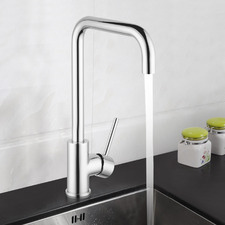 Euro Round Chrome Gooseneck Kitchen Mixer Tap