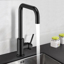 Euro Matte Black Gooseneck Kitchen Sink Mixer