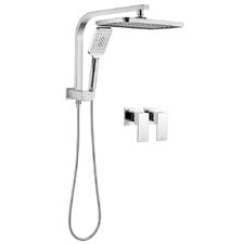 Ottimo 300mm Chrome Short Twin Shower & Lever Tap Set