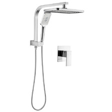 Ottimo 300mm Chrome Short Twin Shower & Mixer Set