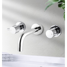 Euro Chrome Wall Mounted Bath Wall top Assembly Tap Set