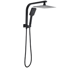 Satire Square Stainless Steel Short Twin Shower