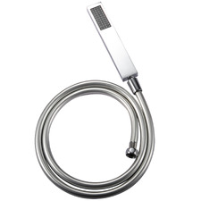 Chrome Square Hand-held Shower Head & Hose