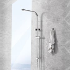 Square Gooseneck Twin Rail Shower Body
